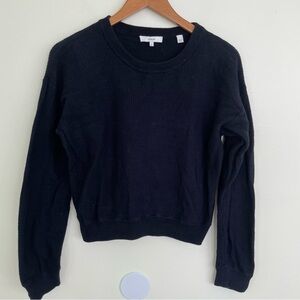VINCE 100% Cotton Midnight Blue Crew Neck Texture Sweater XS Extra Small